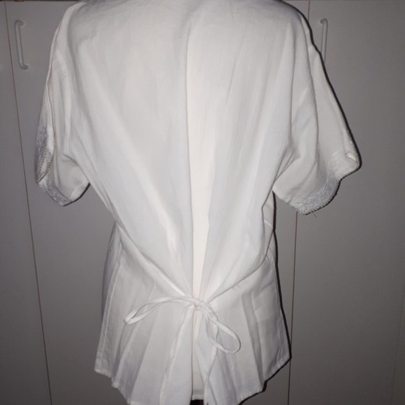 NWOT XL Cotton Short Sleeve Blouse - Picture 3 of 5